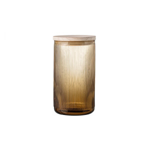 Hona Jar WLid, Brown, Glass 储物罐