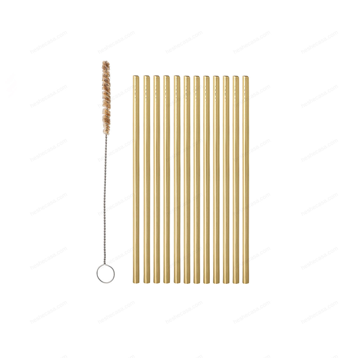 Mendi Straw & Brush, Gold, Stainless Steel 吸管