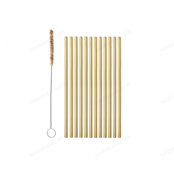 Mendi Straw & Brush, Gold, Stainless Steel 吸管