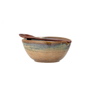 Dahlia Bowl WSpoon, Brown, Stoneware 碗