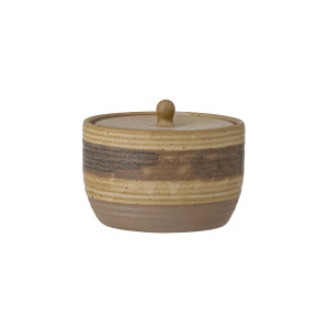 Solange Jar WLid, Nature, Stoneware 收纳罐