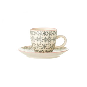 Cécile Espresso Cup & Saucer,Rose,Stoneware 茶杯