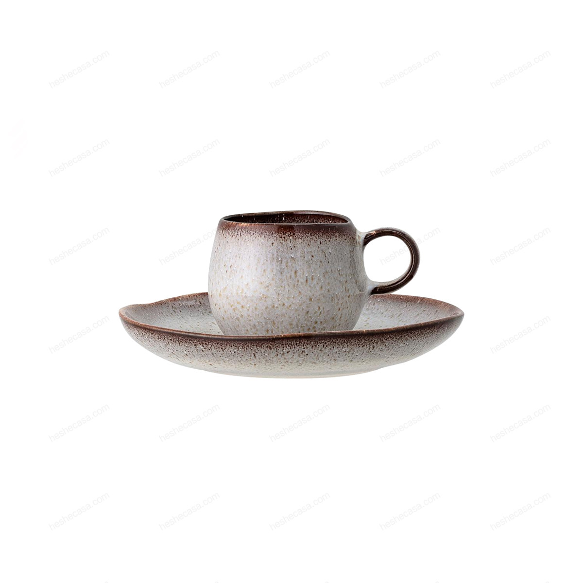 Sandrine Espresso Cup WSaucer, Grey, Stoneware 咖啡杯