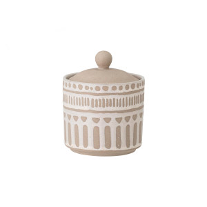 Cora Jar WLid, Nature, Stoneware 储物罐