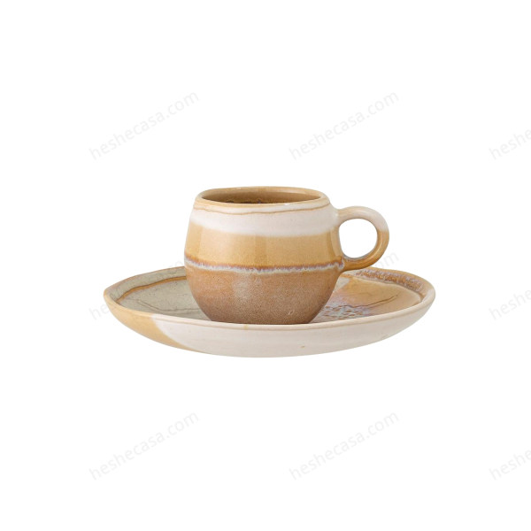 April Espresso Cup WSaucer, Yellow, Stoneware 水杯