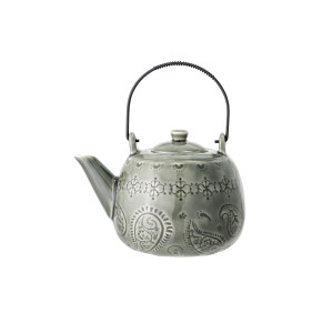 Rani Teapot WTeastrainer, Green, Stoneware 茶壶