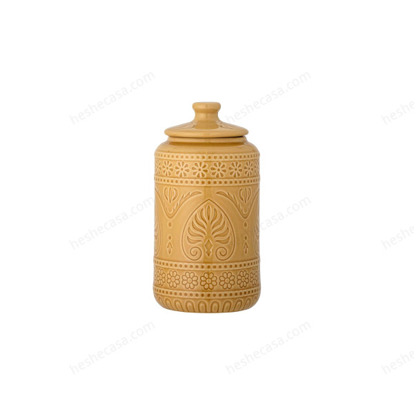 Rani Jar WLid, Yellow, Stoneware 储物罐