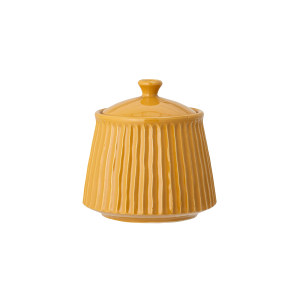 Poppy Jar WLid, Yellow, Stoneware 储物罐