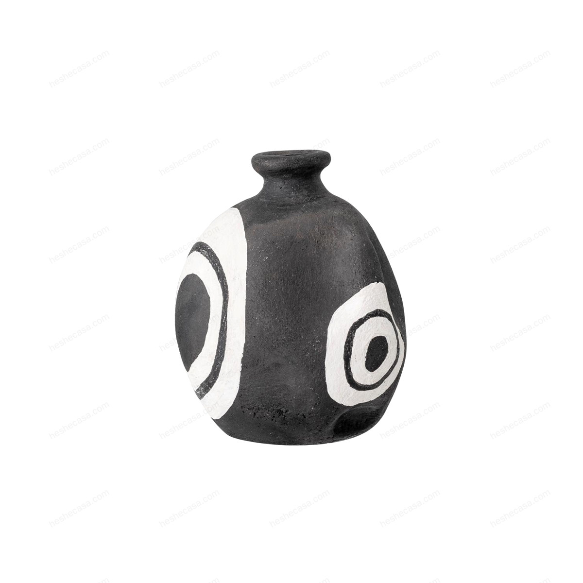 Mika Deco Vase, Black, Terracotta花瓶