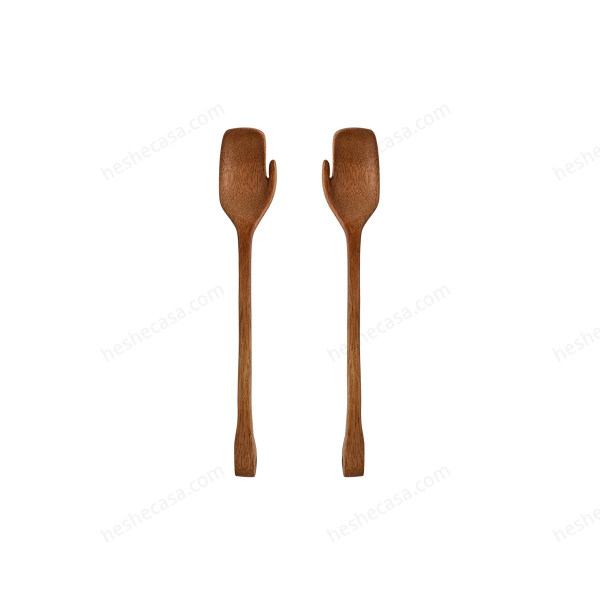 Zeena Salad Servers, Brown, Mango 搅拌勺