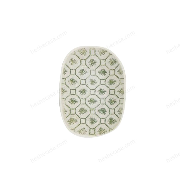 Viola Serving Dish, Green, Stoneware 盘子