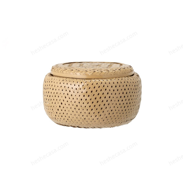 Lindis Basket WLid, Brown, Bamboo 收纳盒