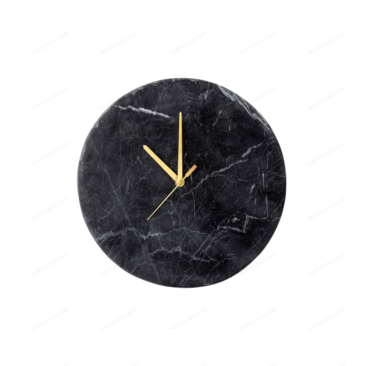 Jamin Wall Clock, Black, Marble钟表