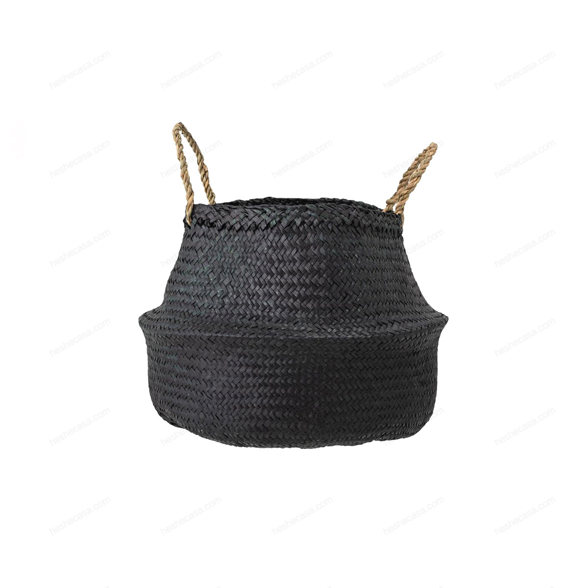 Floria Basket, Black, Seagrass 收纳篓