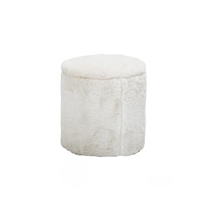 Siabella Pouf, White, Polyester凳子/踏