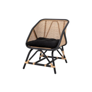 Loue Lounge Chair, Black, Rattan床头柜