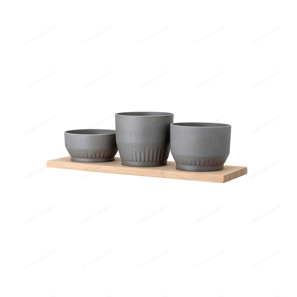 Thorsten Flowerpot, Grey, Bamboo Polyresin花瓶