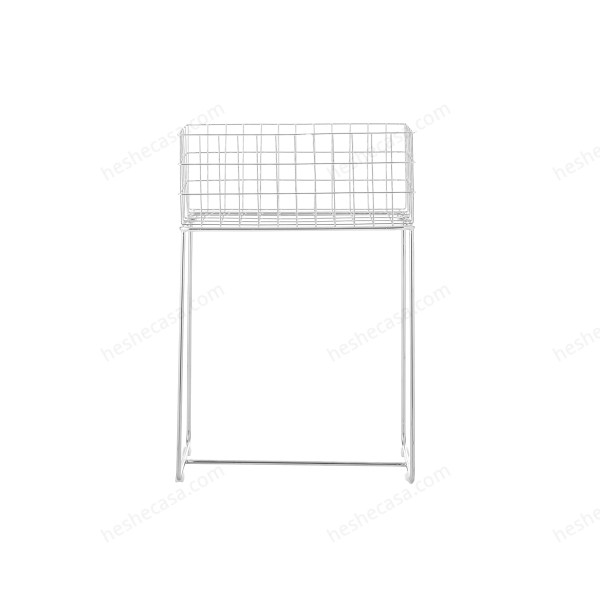 Deer Storage Basket, Silver, Metal置物架/书柜
