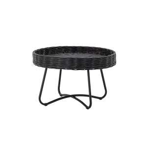 Hattie Coffee Table, Black, Rattan茶几/边几