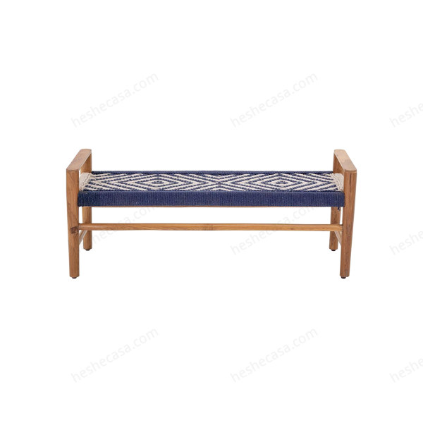 Salme Bench, Blue, Teak长凳/长椅