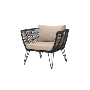 Mundo Lounge Chair, Black, Metal 户外扶手椅