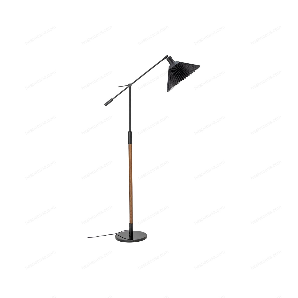 Polus Floor Lamp, Black, Linen落地灯