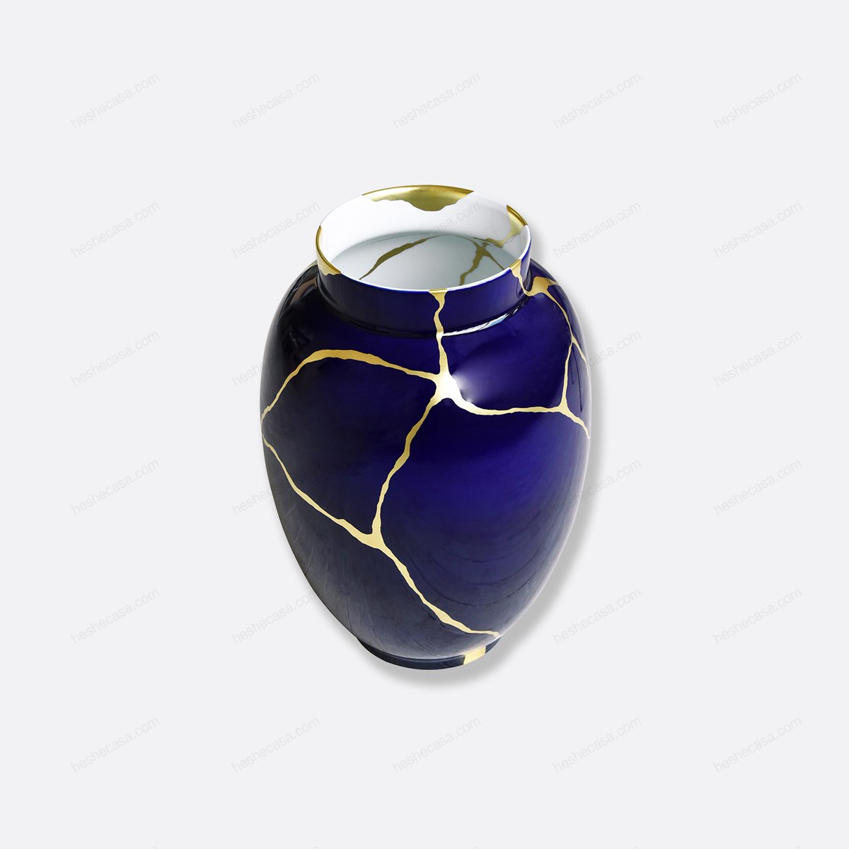 Kintsugi Cobalt Blue Large Vase H. 22.4''花瓶