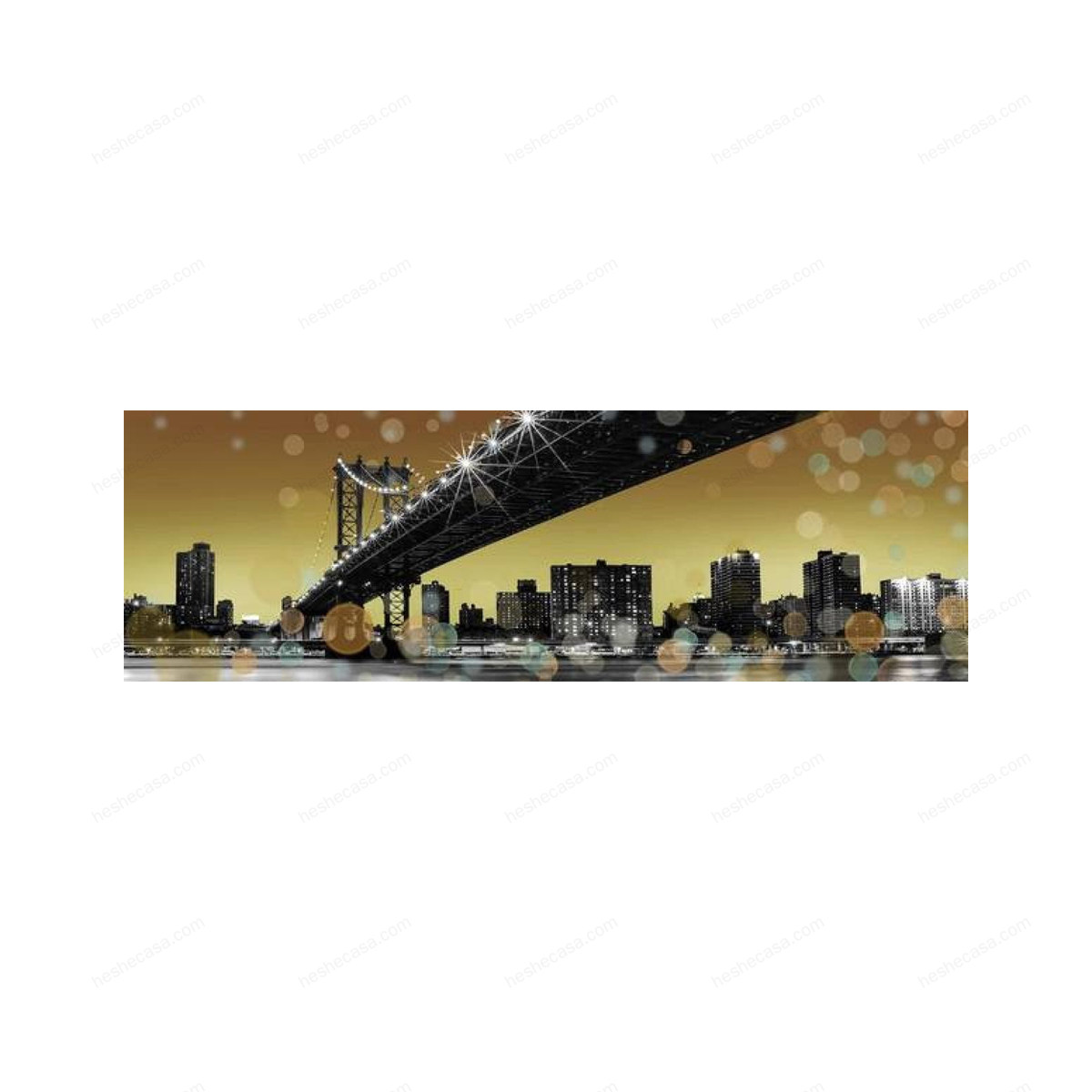 Toile Imp. Leds Ny Gold Sky 45X140装饰画