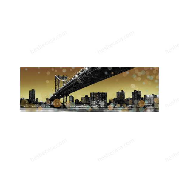 Toile Imp. Leds Ny Gold Sky 45X140装饰画