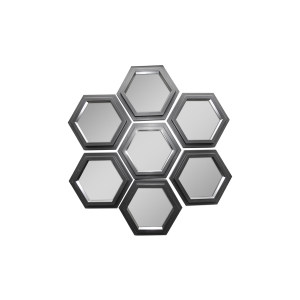 Miroir Hexagonal X7 Noir 20,5X23 Cm镜子