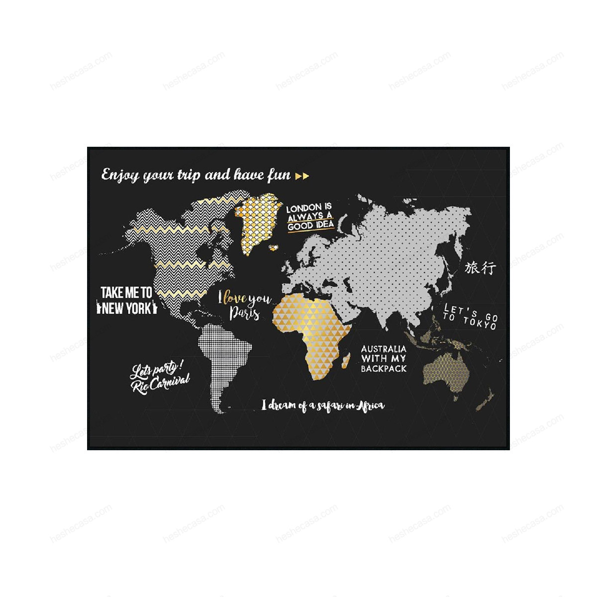 Map Monde Black装饰画