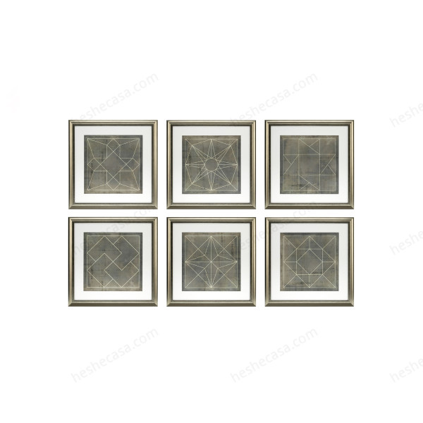 Prints Geometric Blueprints Set Of 6装饰画