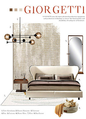 Giorgetti家具搭配方案 现代意式卧室家具布置