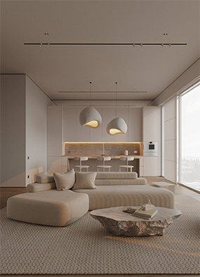 奢华惊艳的现代室内设计 柔和的单色装饰尽显质感