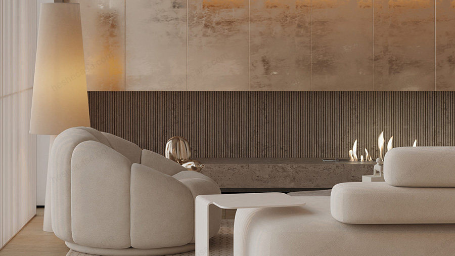 奢华惊艳的现代室内设计 柔和的单色装饰尽显质感 第4张