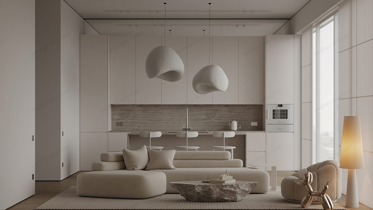 奢华惊艳的现代室内设计 柔和的单色装饰尽显质感