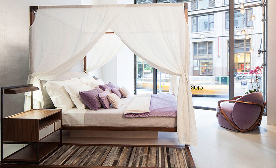 进口家具中的中式架子床设计 拉上床帘氛围感十足