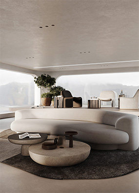 圆边家具结合优美曲线设计 带来舒适轻松的家居体验
