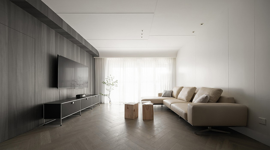EAC欧美中心灰度极简优雅的客厅装修设计效果图 第1张