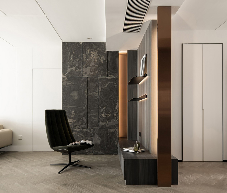 EAC欧美中心灰度极简优雅的客厅装修设计效果图 第3张