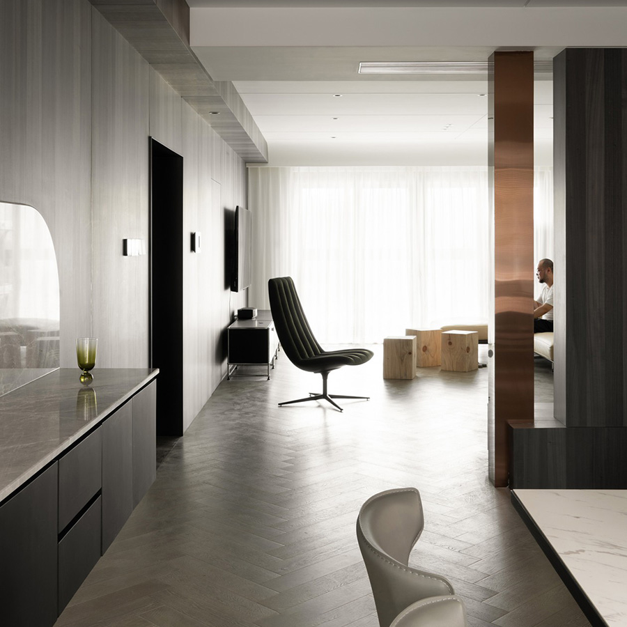 EAC欧美中心灰度极简优雅的客厅装修设计效果图 第6张