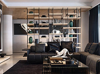 黑白豹影为创作灵感 高奢客厅装修设计案例