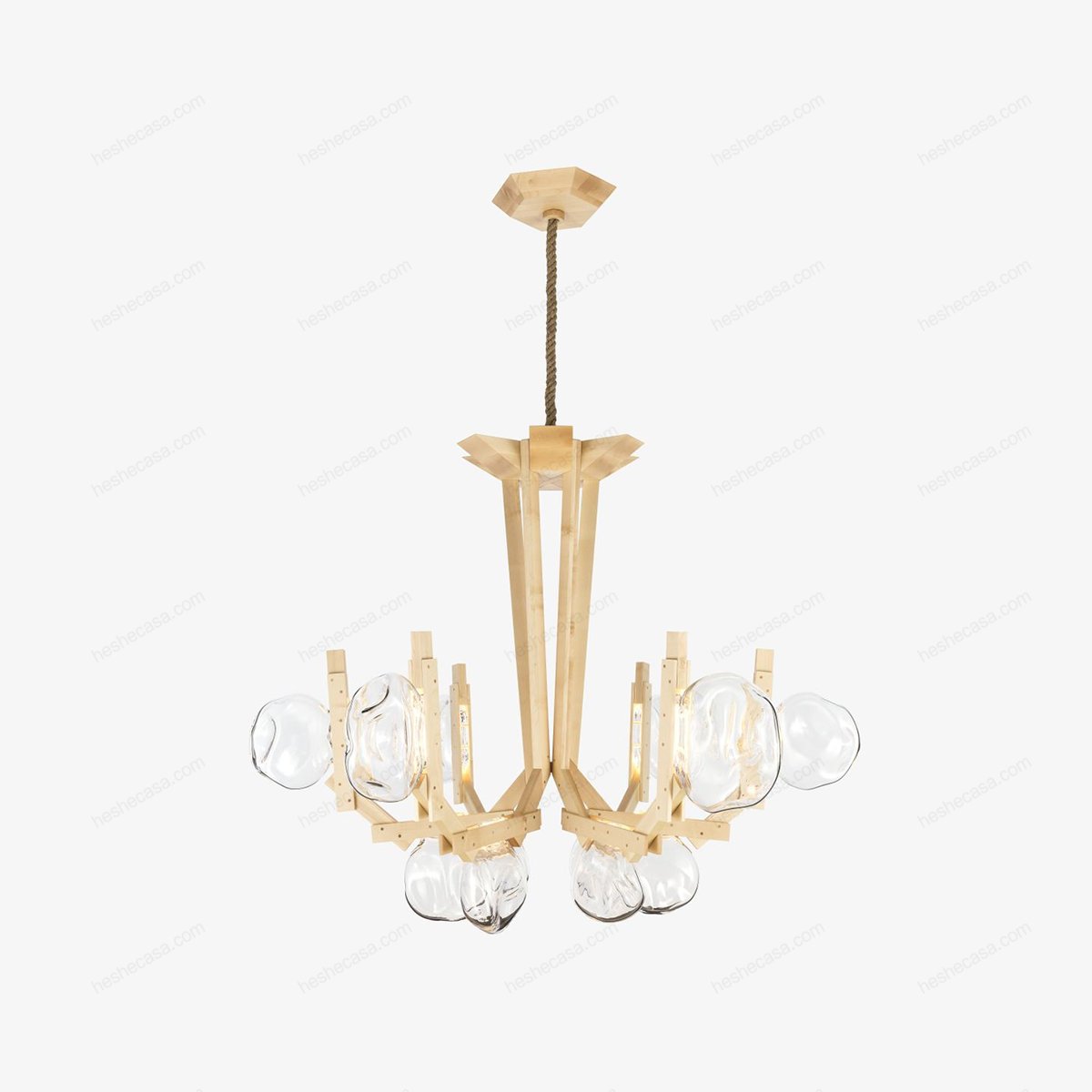 fungo-large-ash-wood-chandelier吊灯