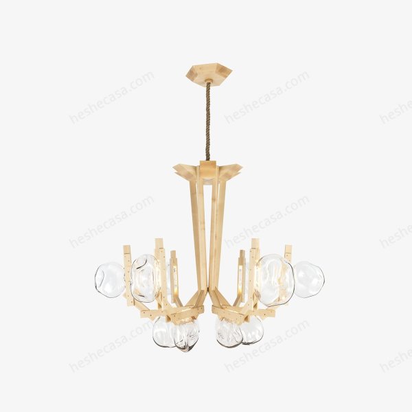 fungo-large-ash-wood-chandelier吊灯