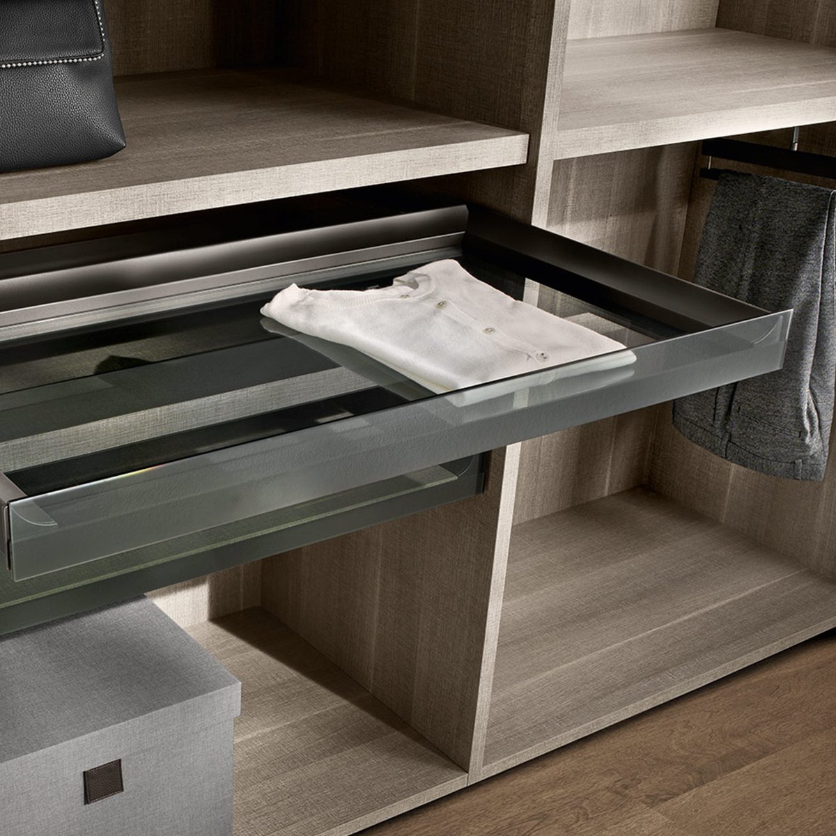 3 sided drawer H 52 铝制三侧抽屉 用于正面玻璃抽屉