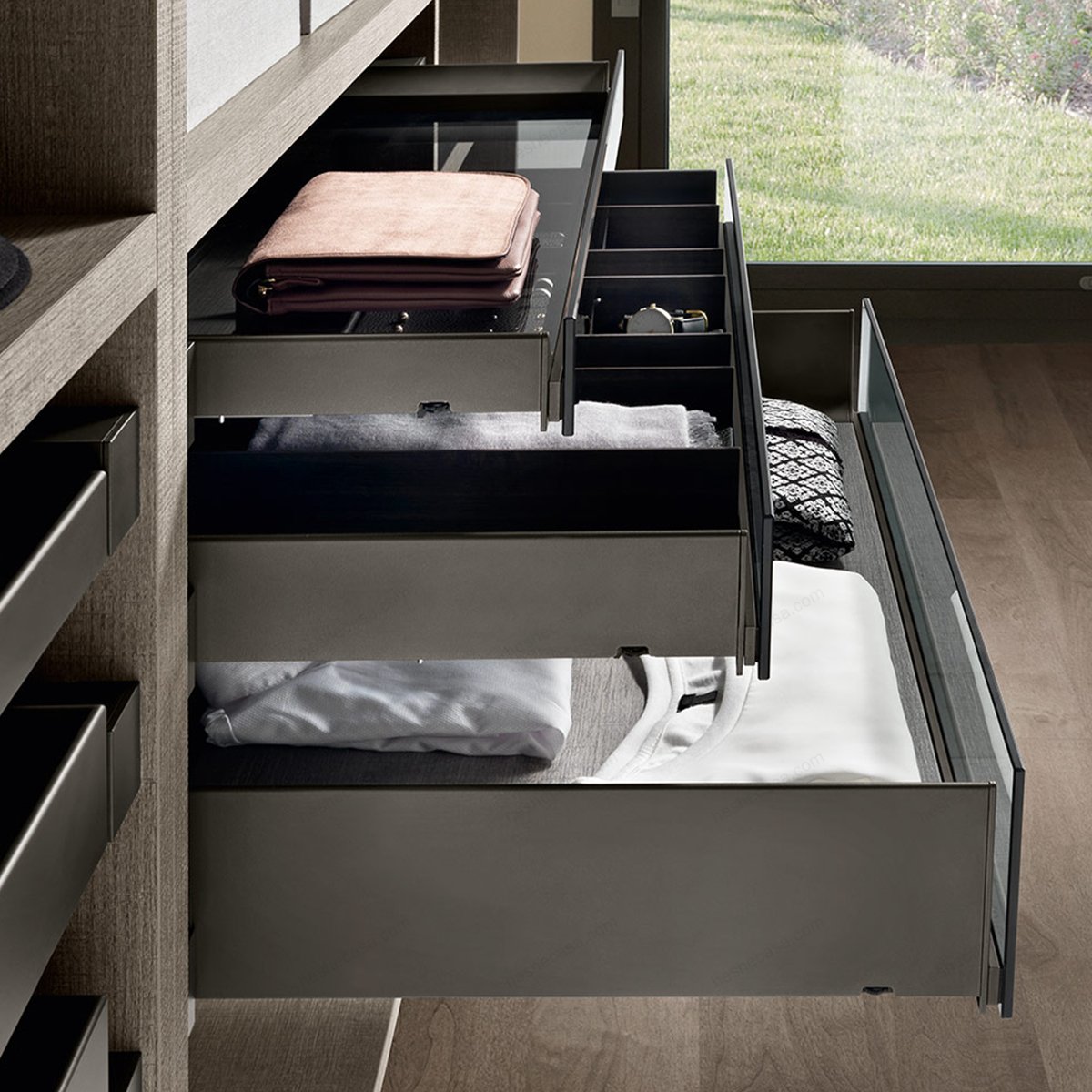 3sideddrawerh52铝制三侧抽屉用于正面玻璃抽屉