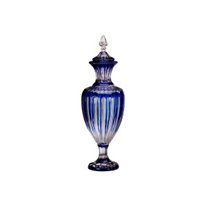 Cased Blue Amphora Ribline摆件