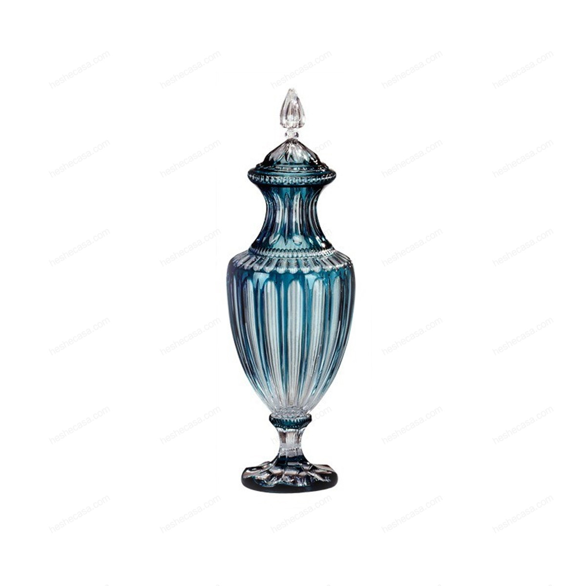 Cased Green Medium Amphora Ribline摆件